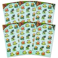 Frog Stickers Party Supplies Pack -- Over 108 Frogs Stickers (6 Party Favor Sheets)