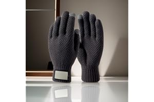 Thermal Gloves for Men and Women, Winter Fleece-Lined Knitted Riding Gloves with Cold Protection & Non-Slip Grip