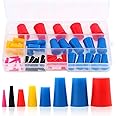 Glarks 50Pcs Silicone Rubber Tapered Plug Assortment Kit for Masking Off Holes During Powder Coating, Painting, Hydro Dipping, Media Blasting (50Pcs)