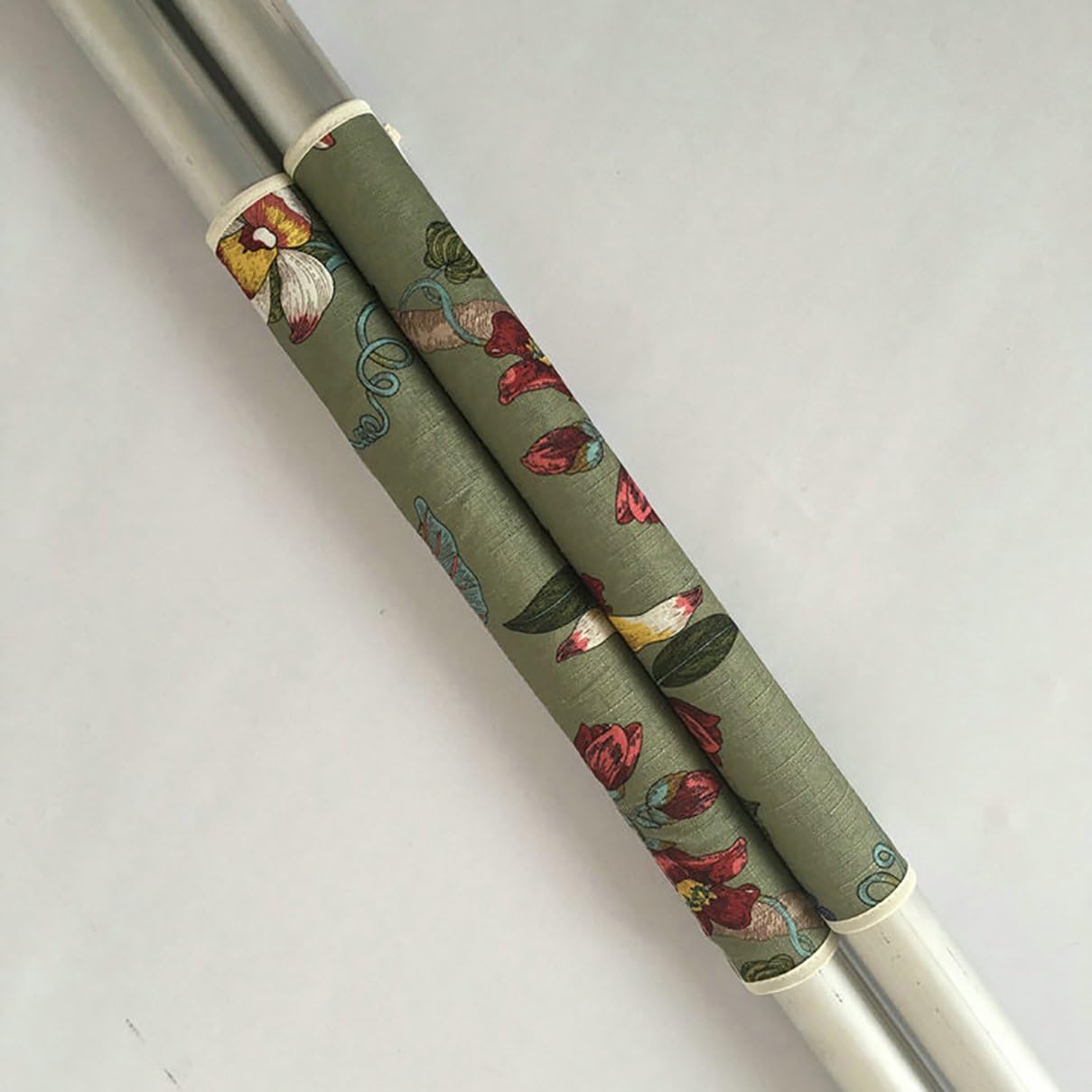 LANGUGU 1 Pair Washable Refrigerator Door Handle Cover, Flower Decor ,Handles Antiskid Protector for Fridge Oven Keep off Fingerprints,Liquid,Oil Stain,Food Spot (Green)