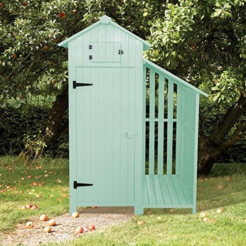 Sentry Box Wooden Garden Tool Shed and Log Store SAGE GREEN Amazon.co.uk Garden & Outdoors