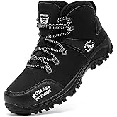 HOMASS Men's work boots Waterproof Hiking Boots,thermal Leather Ankle Snow Boots for Outdoor Climbing, Trekking, Backpacking, and Trekking