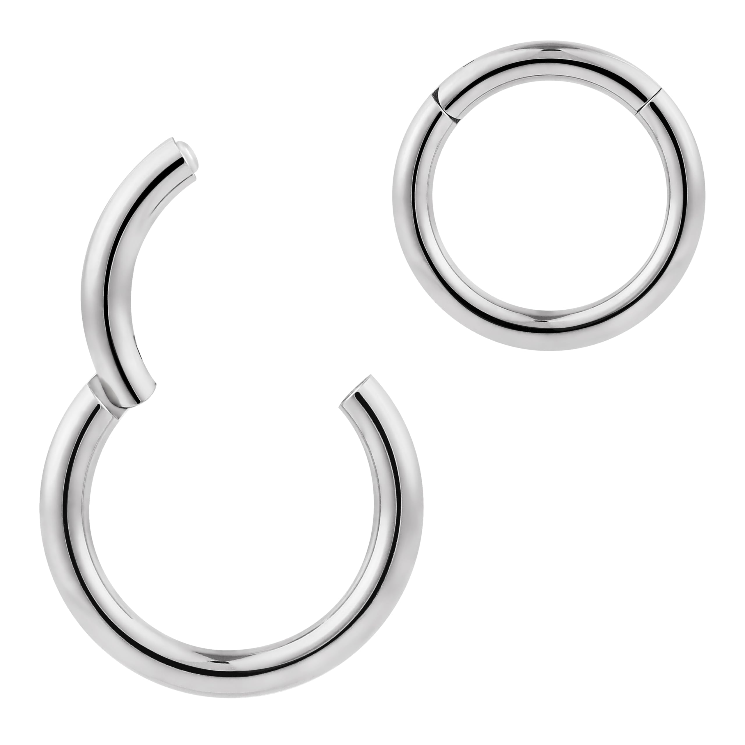 365 SLEEPERS Titanium Implant Grade Nose Rings Septum Jewellery Hinged Segment Ring Body Piercing Hoop Lip Rings Helix Cartilage Rook Earrings Nickel Free Hypoallergenic (10G 18mm)