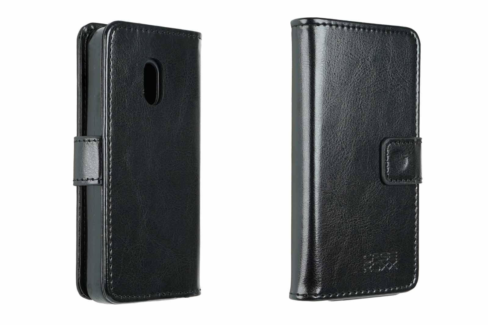 caseroxx Bookstyle-Case for Nokia 235 4G (2024) / 215 4G (2024) / 220 4G (2024), Cover, faux leather, black, Card Slots & Magnetic Closure
