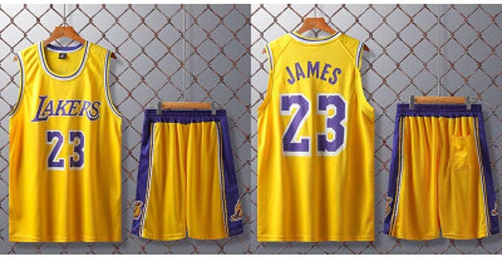 Zszkfz Men S Basketball Suit Los Angeles Lakers Lebron James 23 Jersey Basketball Uniform Color Yellow Size 4xl Amazon Co Uk Kitchen Home