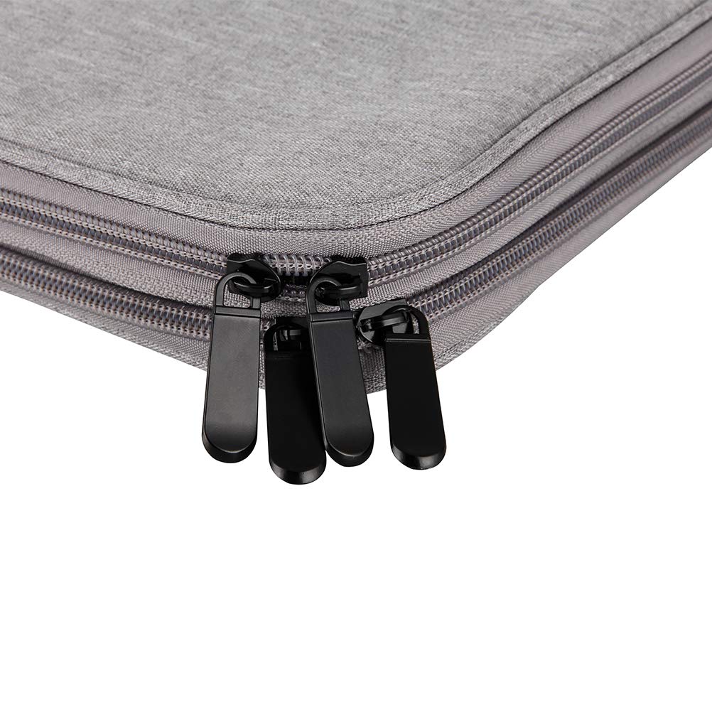 Supfox Dual Layer Electronic Organizer,Waterproof Cable Handbag 2 Layer Travel Gear Organizer Electronics Accessories Cord Tablet Handbag Pouch (Grey)