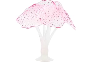 CAPASTEC Silicone Glowing Simulation Coral, Fluorescence Aquatic Artificial Coral for Aquarium (Pink)