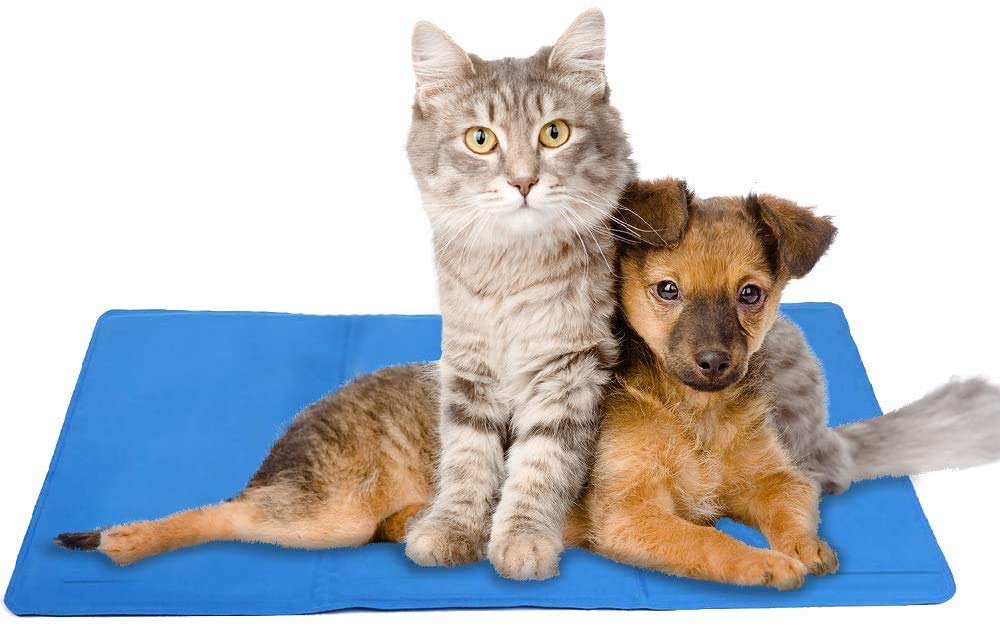 Mega_Jumble Self Cooling Gel Pet Dog Cat Cool Mat Pad Bed Mattress Heat Relief Non-Toxic 30 x 40cm Blue