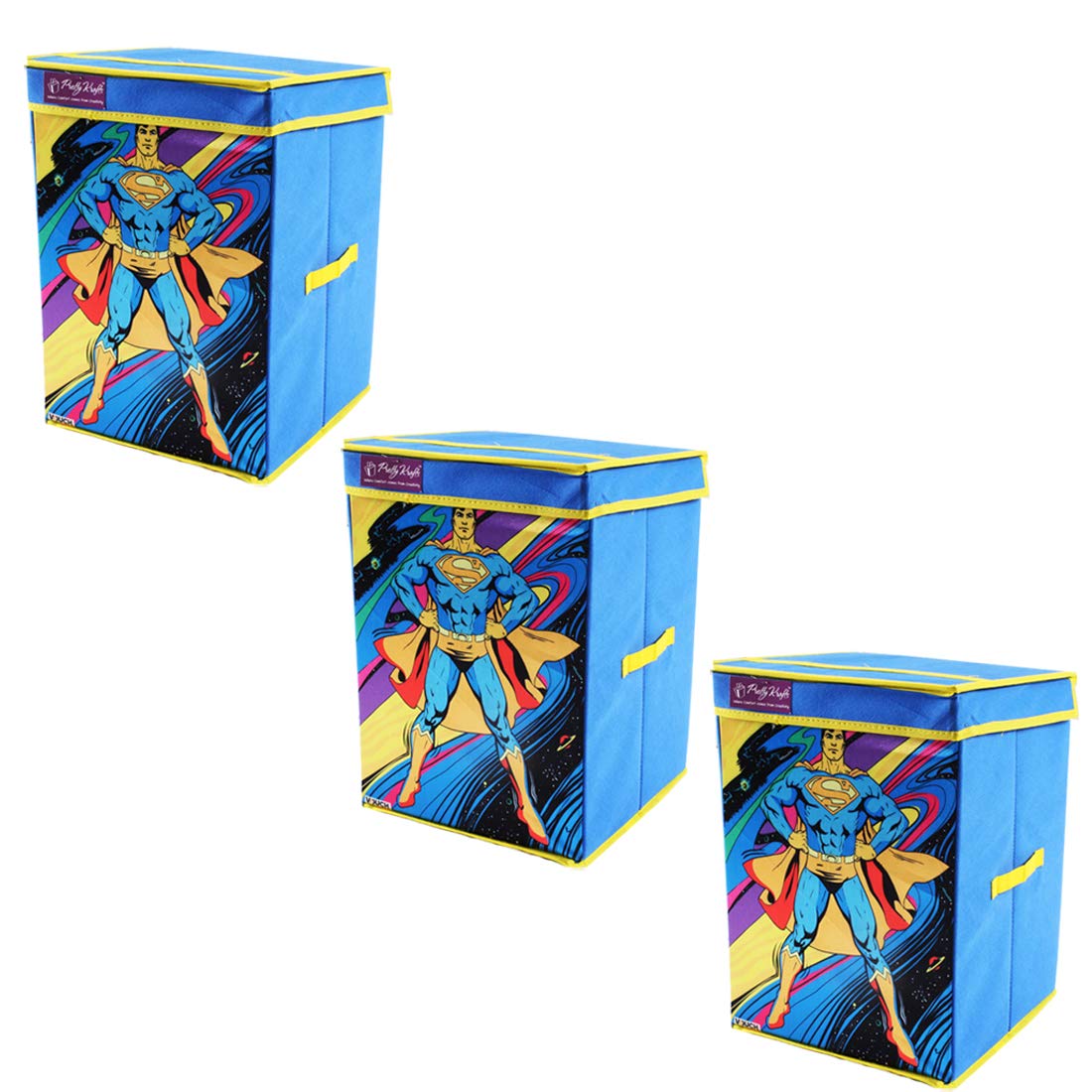 Superman Toys Organizer (Set of 3 Pieces), Storage Box for Kids, with top lid, Big Amazon.in