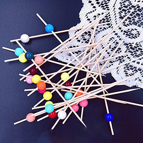 FISHSHOP 200 Cocktailspieße Cocktail Stick Spieße Holz Perlen Zahnstocher Einweg Zahnstocher Fruchtstangen Bambus Picks… – Bild 8