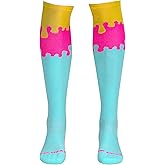 Mk Socks Electro Hype Drip OTC Baseball, Football Socks - Yellow, Neon Pink, Mint