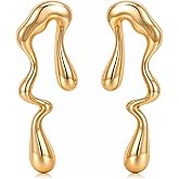 HighSpark Designer Earrings for Women | 18k Gold Plated Statement Artistic Textured Earrings | Jewelry Gift