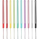 Trinkrittey 10 Pcs Silicone Wrist Lanyard Anti-Loss Hand Wrist Strap Short Small Wrist Lanyards Colorful Wrist Lanyard for Mobile Phones Camera Keychains