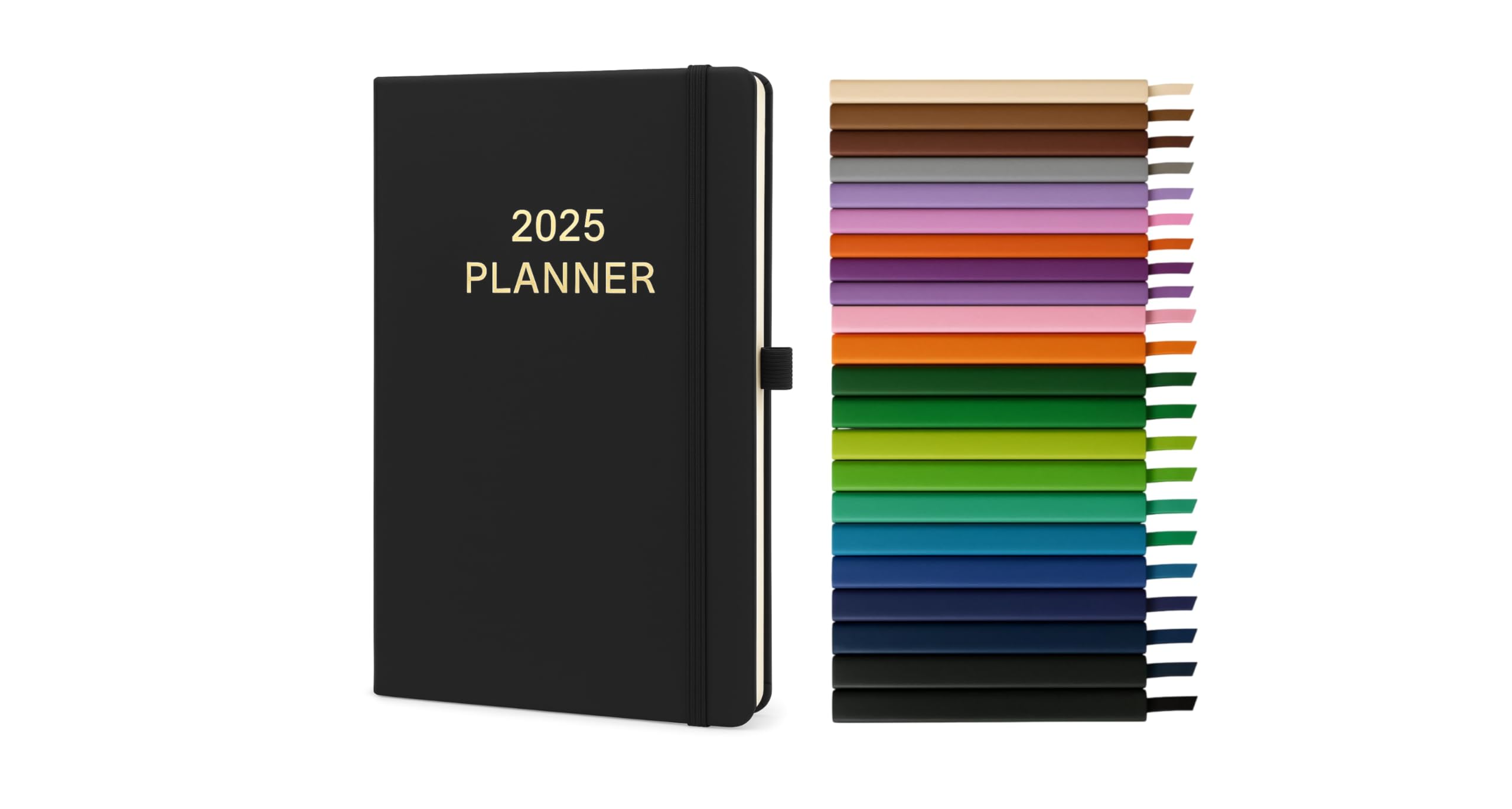 Top Sale A5 Day to Page 2025 Diary Soft PU Cover Black