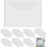 Briartw 70 Storage Envelopes Hook and Loop Closure,7x5 Resealable Plastic Envelopes Pockets for Cutting Dies Stencil Crafts Organizer Holder,Clear Storage Bag for Clear Stamp,Die Cuts,Photos