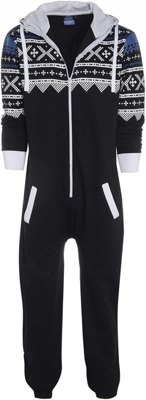 Kidslove Overall Jumpsuits Men Women Unisex-adult Hooded Onesie Sleepsuit Pajamas (L, Blue)