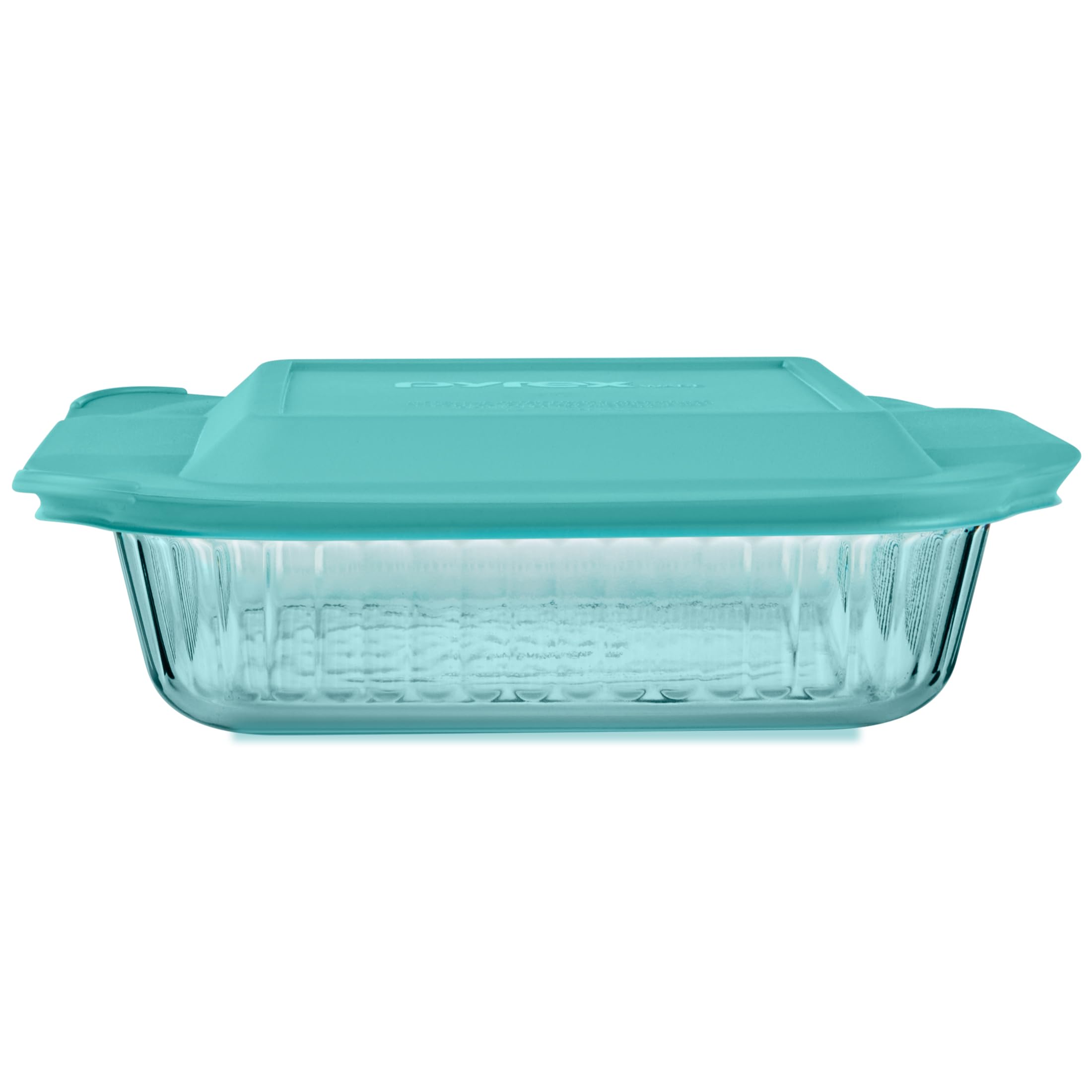 Photo 1 of Pyrex Colors Tinted (8"x8") Tinted Glass Baking Dish with BPA-Free Lid, Oblong Bakeware Glass Pan For Casserole & Lasagna, Dishwasher, Freezer, Microwave and Pre-Heated Oven Safe, Aqua