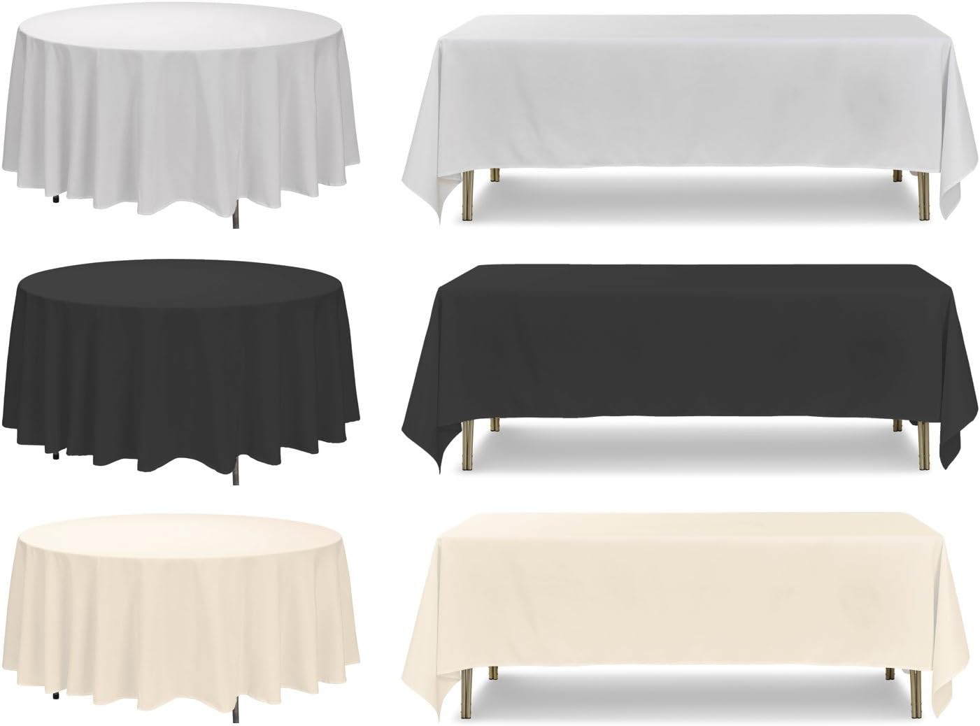 90 x 90 Inches Square Polyester Tablecloth Durable Fabric Table Cover for Wedding Decorations Dinner Anniversary Birthday Parties Events, White, 1 Piece