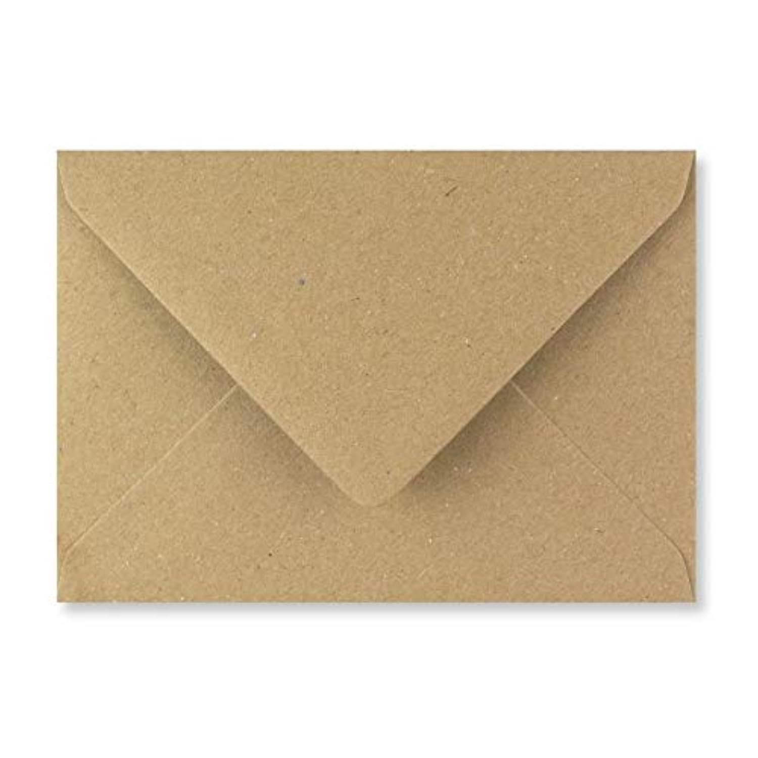 C6 Coloured envelopes for A6 Greeting Cards Wedding Invitation Crafts 114x162mm - Pack of 50 (Kraft Brown) — image 1