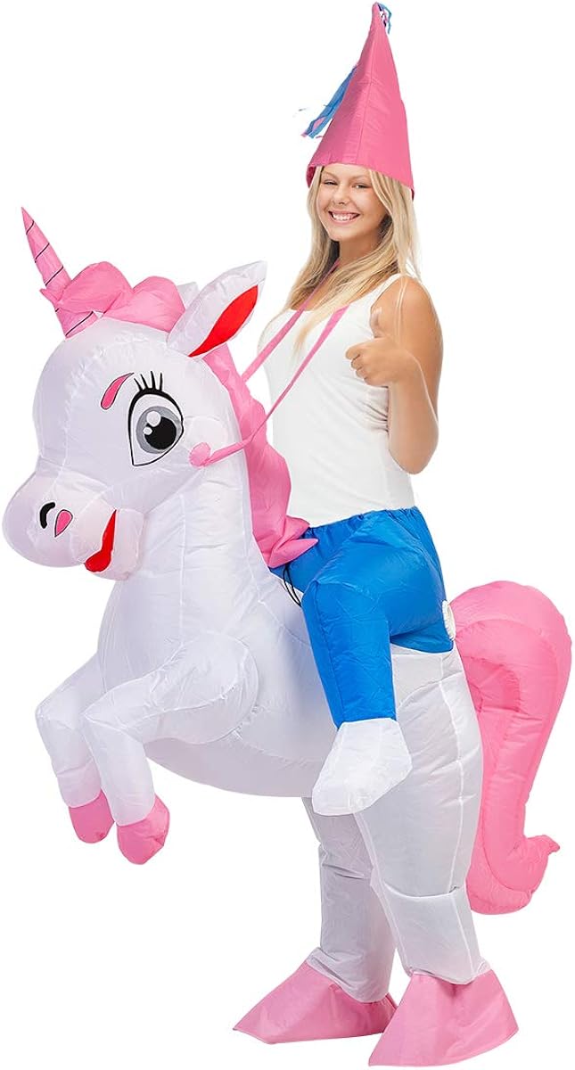 GOOSH Kids Inflatable Unicorn Costume Rider Costume for