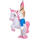 GOOSH Inflatable Costume for Adults, Halloween Costumes Men Women Unicorn Rider, Blow Up Costume for Unisex Godzilla Toy