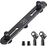 Stereo Array Spacing Mic Bar Mount, Aluminum Dual Holder with Ruled Marking | Adjustable Positioning, Durable Aluminum Construction, Fits 5/8, 3/8 &amp; 1/4 Stands, for XY/ORTF Recording, Studio, Podcasting