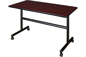 REGENCY SEATING Kobe 48" Flip Top Mobile Training Table- Mahogany