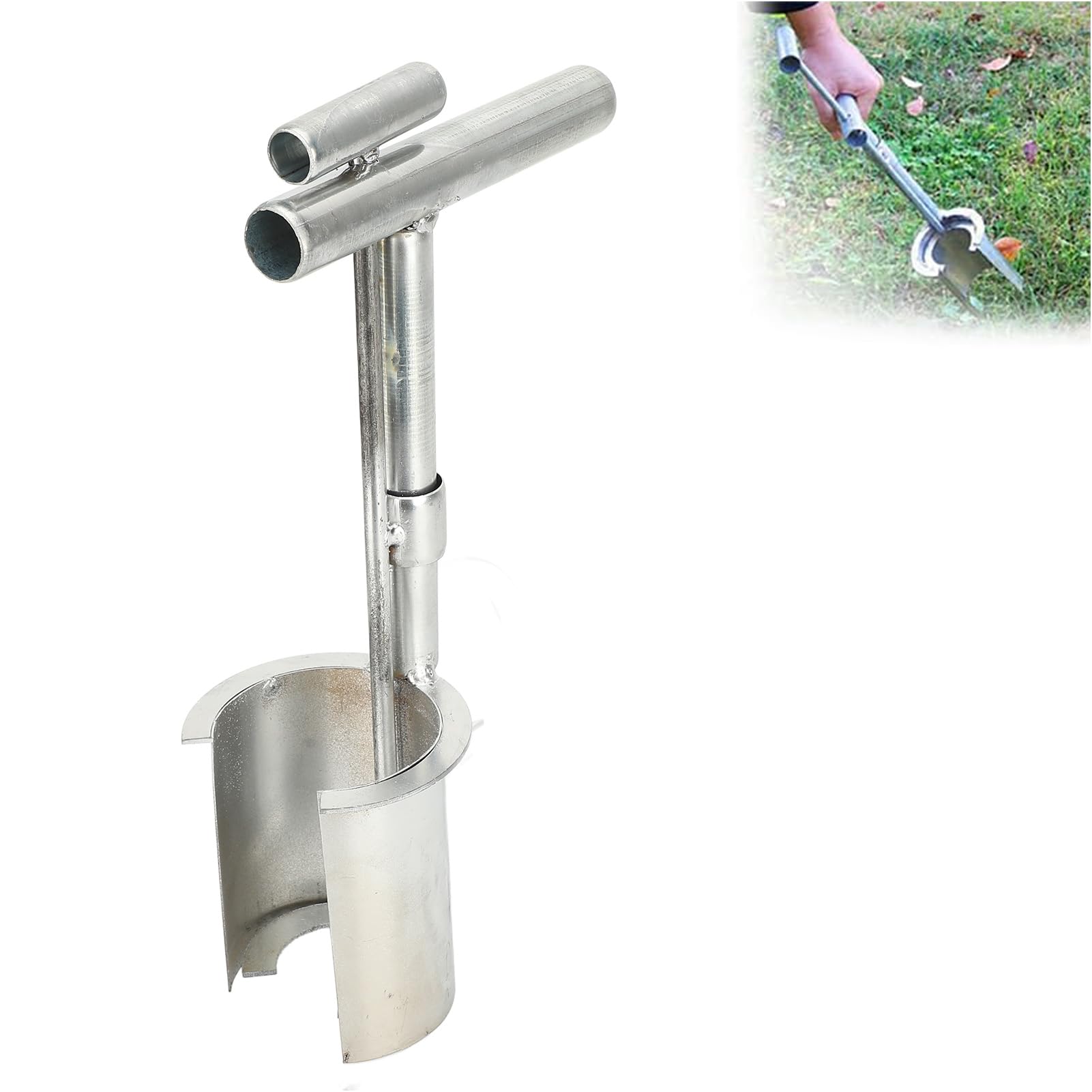 Jiawu Bulb Planter, Bulb Transplanter, Automatic Soil Release Seed Planting Tool for Digging, Weeding, Soil Sampler, Transplanting, Sod Plugger, Ideal for Planting Tulip, Daffodils