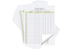 suituts 50 Patient Sign-in Sheets, HIPAA Compliant, 3-Part Carbonless Forms, Peel-Off Adhesive Sign-in Sheet for Medical Offices, Doctors, Clinic - 1250 Labels