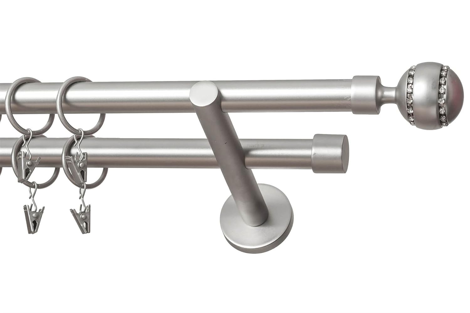 Pico Crystal Metal Double Curtain Rod Pole 19 19 Mm Modern