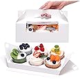 VGOODALL 8PCS Cupcake Boxes, 6 Holders Cupcake Containers Cupcake Carriers with Window Insert and Handle, Easy Transport for Wedding Birthday Party 9.3" x 6" x 3.5"