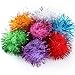 TECH-P Arts Craft Pom Poms Glitter Poms Sparkle Balls Pet Toy Balls Party Holiday Christmas Decorations- Assorted Color -1.5 Inch with Glitter Tinsel- 200 Pack With1 PCS Coaster