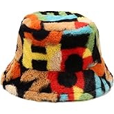 Quanhaigou Winter Faux Fur Bucket Hat,Fuzzy Warm Hat for Women Men, Fluffy Fisherman Cap