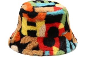 Quanhaigou Winter Faux Fur Bucket Hat,Fuzzy Warm Hat for Women Men, Fluffy Fisherman Cap