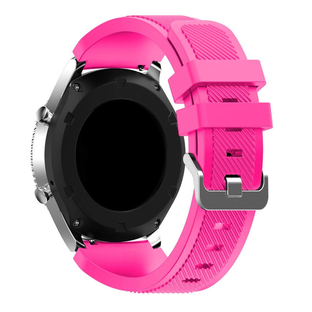 accessoryME Replacement Band Compatible with Samsung Galaxy Watch 3 45mm, 22mm Silicone Quick Release Band Sport Strap for Gear S3 Huawei Watch 3/3 Pro GT3 GT2 46mm (Hot Pink)
