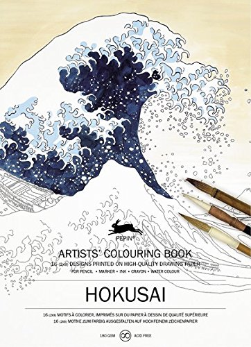 Pepin Artists' Colouring Book, 9.8 x 13.6 inches, 16 Pages, Hokusai (98154)