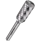 LU&amp;MN SB-5 Tungsten Carbide Burr, 1/2" Head 1/4" Shank, 1 Pc | Industrial-Grade, Double Cut Rotary, Deburring &amp; Chamfering, Metal &amp; Wood