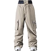 GS SNOWING Mens Women Ski Pants Super Baggy Snow Snowboard Insulated Waterproof Windproof Loose Cargo Pant for Outdoor Sports