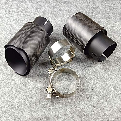 XCYY Car Exhaust Muffler Universal Carbon Fiber Exhaust Tips Titanium Black Stainless Steel Fit for 