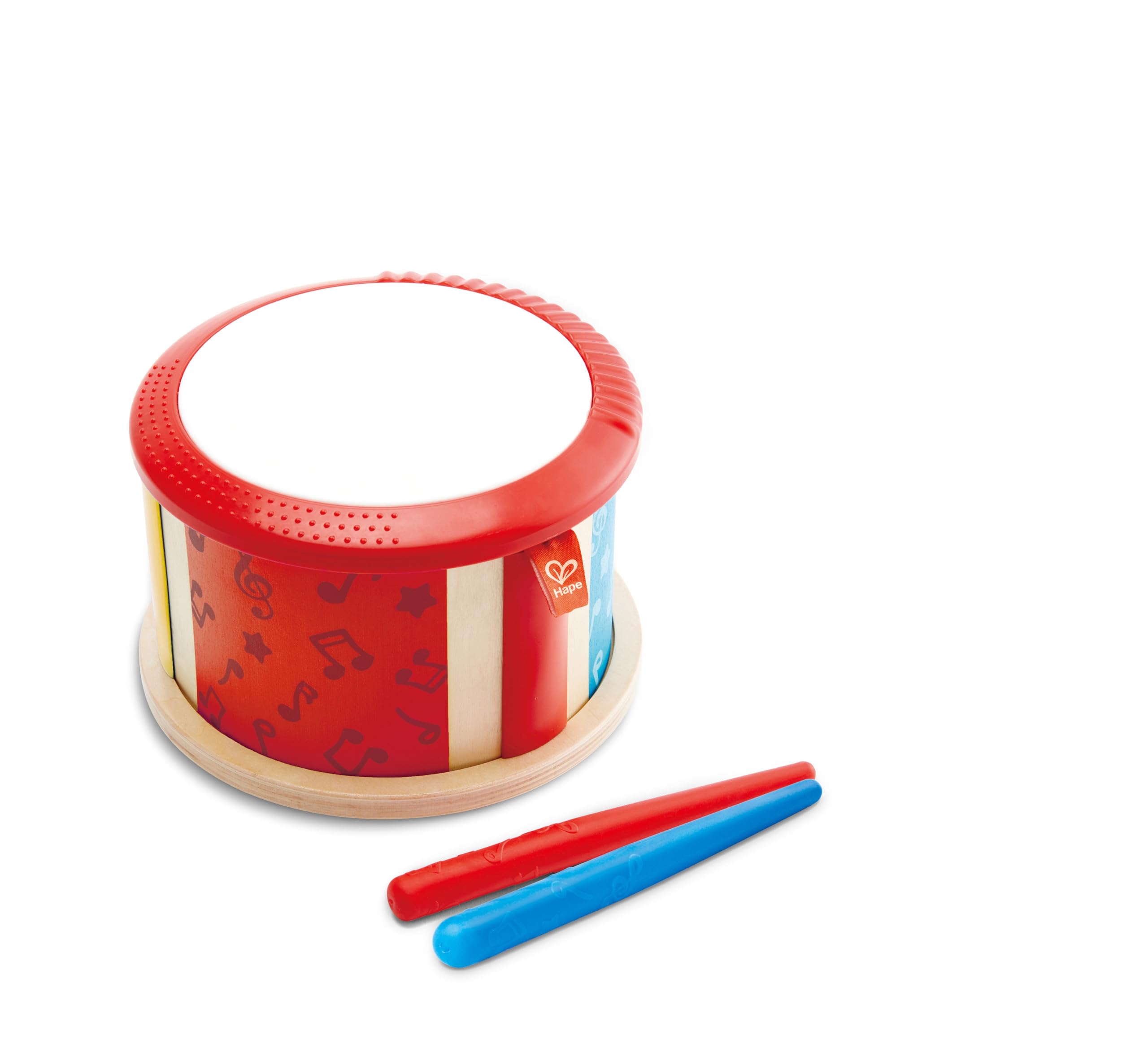 Hape Double-Sided Drum| Wooden Double-Sided Musical Drum Instrument for Toddlers