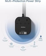 Addtam Extension Lead 2 AC Outlets 4 USB Ports 4.5A 1.6m Braided Cord view 4