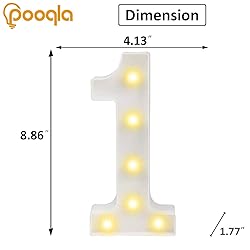 Pooqla Decorative Led Light Up Number
