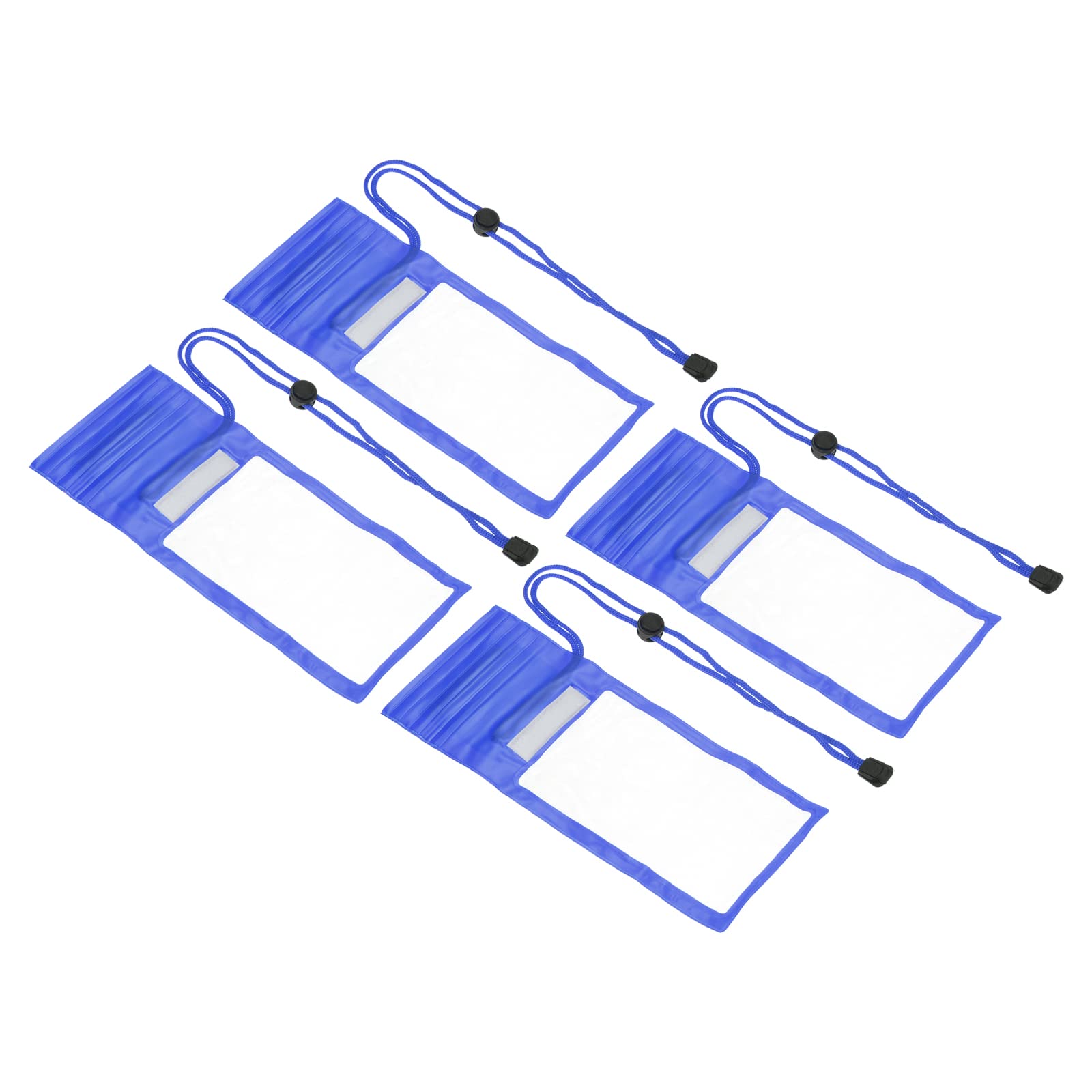 PATIKIL Lanyard Waterproof Phone Pouch, 4 Pack Universal Cellphone Dry Bag Clear Protection Cover Bag for Beach Swimming Pool, Dark Blue