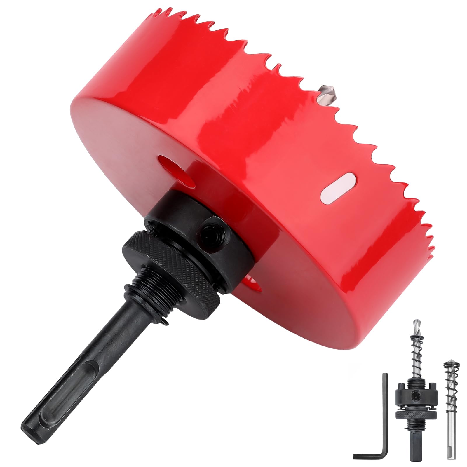 hsawbit 170mm Hole Saw with SDS Plus Shank,170mm Hole Cutter HSS BI-Metal for Wood,Plywood,PVC,Drywall and Metal Sheet
