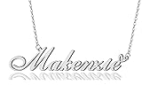 AOLO Makenzie Heart Name Necklace Silver Stainless