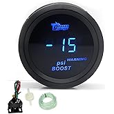 LEVANLIGHT 2" 52mm Blue Digital LED 30 PSI Turbo Boost Gauge with Boost Sensor Hose/T- Fitting for Boat Truck Car Modificatio