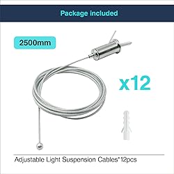 12 Sets Hexagon Garage Light Suspension Cables Kit