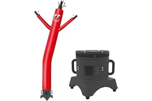 MOUNTO 10ft Inflatable Dancer Waving Tube Man Puppet for Store Sign (Red)
