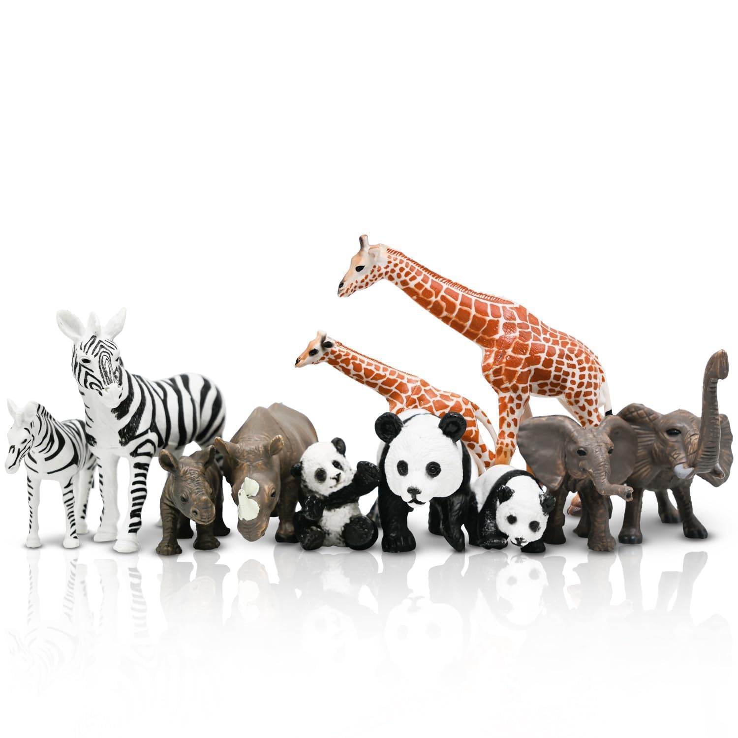 Kimicare 20PCS Safari Animals Figures Toys, Realistic Plastic Animals Figurines, African Zoo Wild Jungle Animals Playset with Elephant Giraffe Lion Tiger, Birthday Gifts Christmas Stocking Stuffers