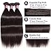 UNice Hair Brazilian Straight Hair 3 Bundles Hair Weft 100% Unprocessed Virgin Human Hair Extensions Weave Natural Color (12 14 16inch)